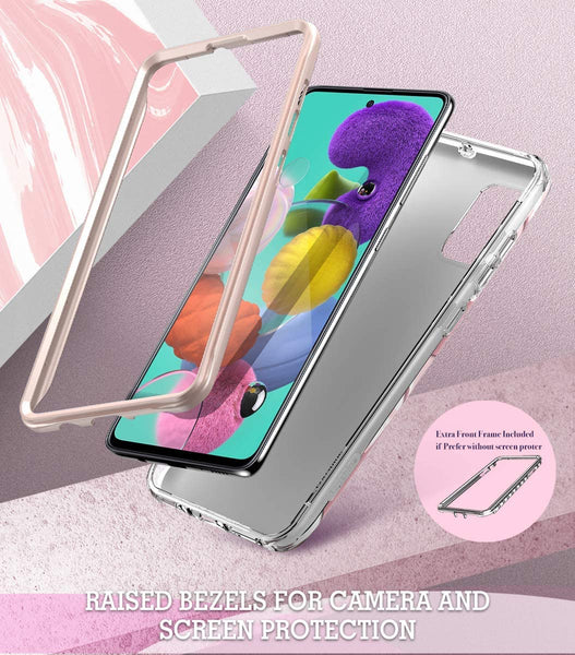 2019 Samsung Galaxy A51 Marble Bumper Case with Built-in-Screen