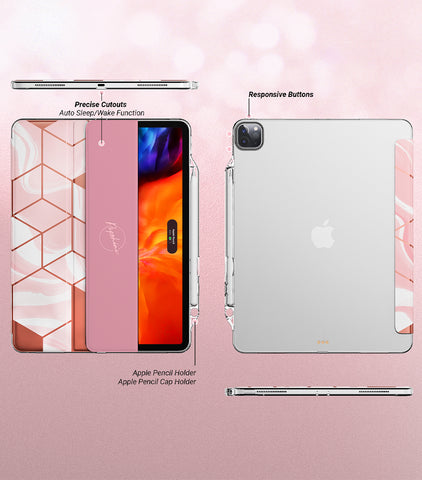 MARBLE LITE - 2020 & 2018 Apple iPad Pro 12.9 Smart Cover Case